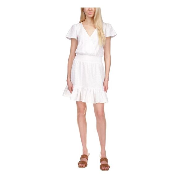 NWT MICHAEL MICHAEL KORS Womens White Pullover Lined Short Dress XS - Picture 1 of 5